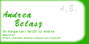 andrea belasz business card